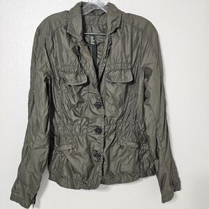 ADD Down Olive Green Lightweight Utility Jacket Military Style Size 44 (US 6)